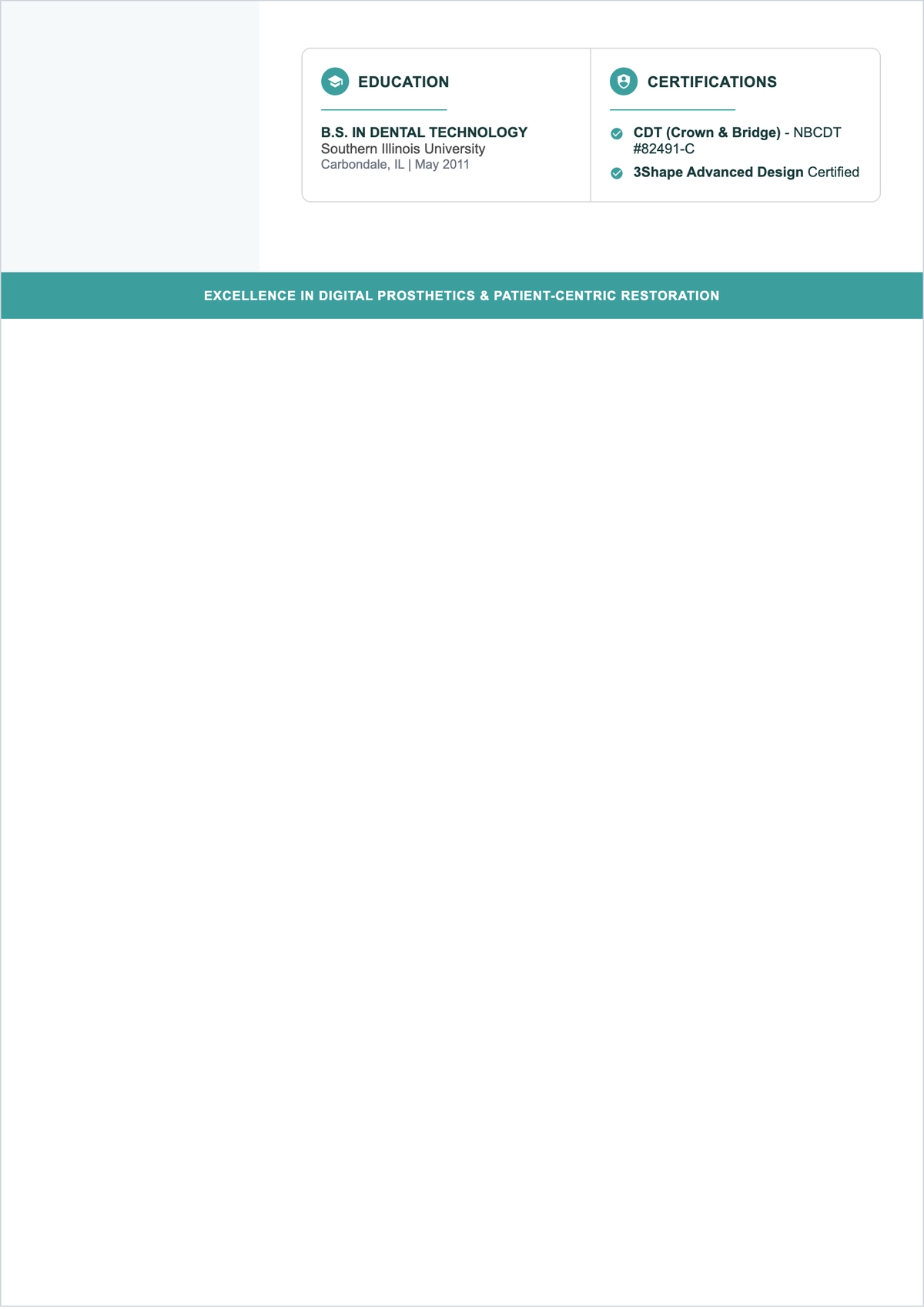 Free Dental Technician ATS Resume Template, AI Resume Builder