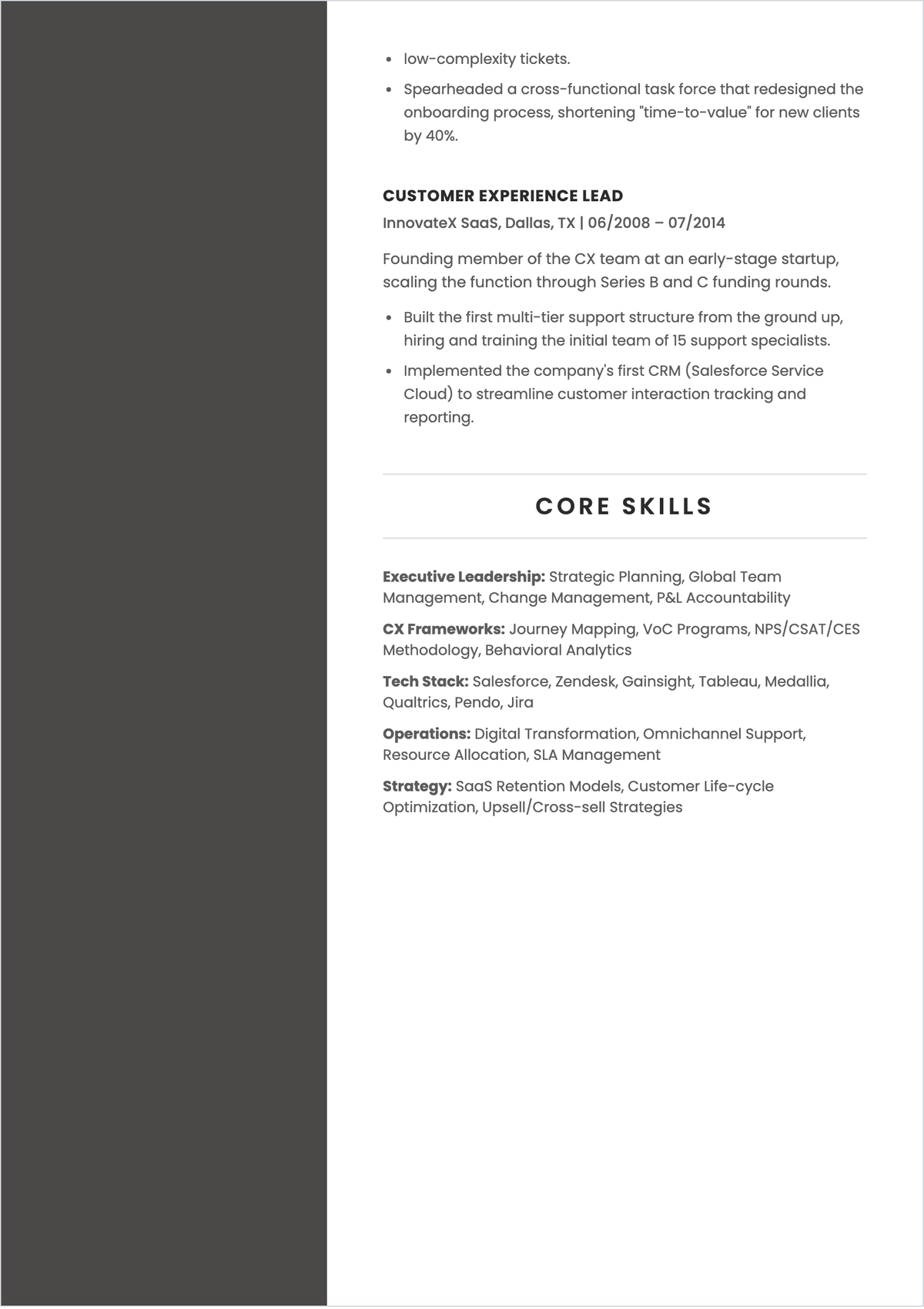 Free Printable Director Experience ATS Resume Template
