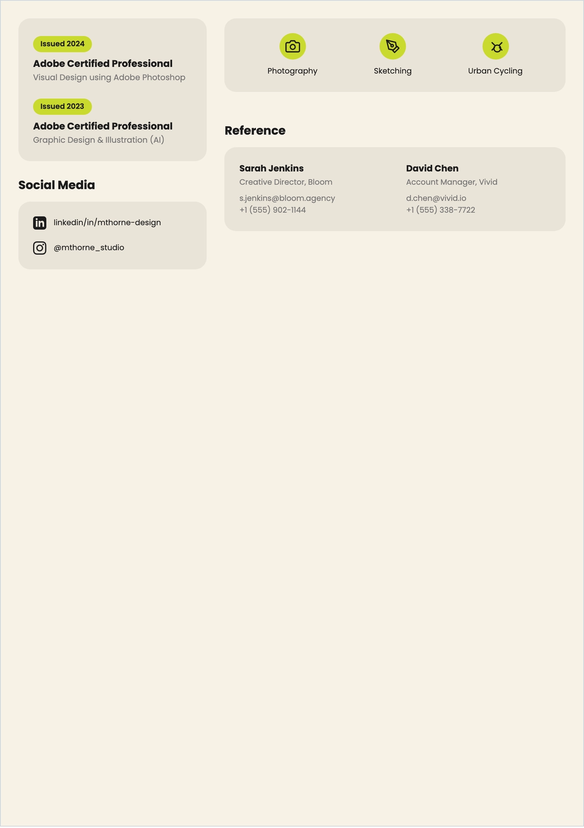 Free Graphic Designer Experience Resume Template to Edit Online