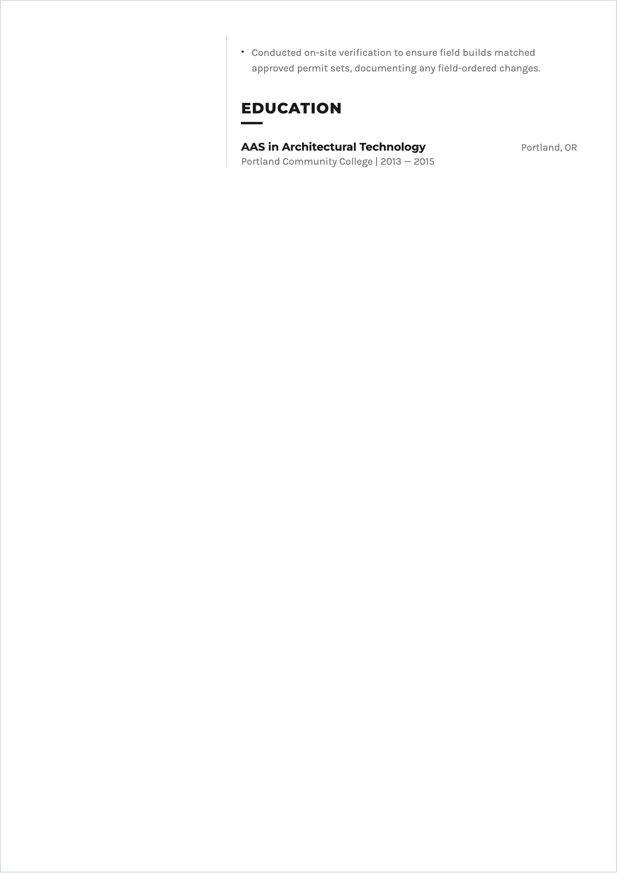 Free Blueprint Reading Technician ATS Resume Template