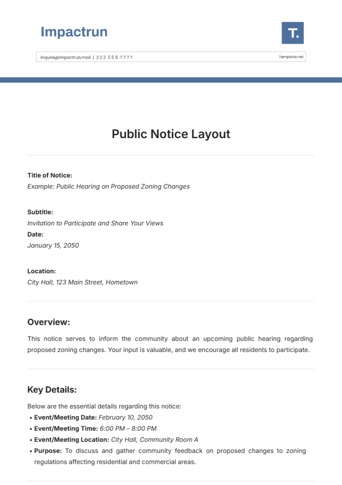 Public Notice Layout Template - Edit Online & Download