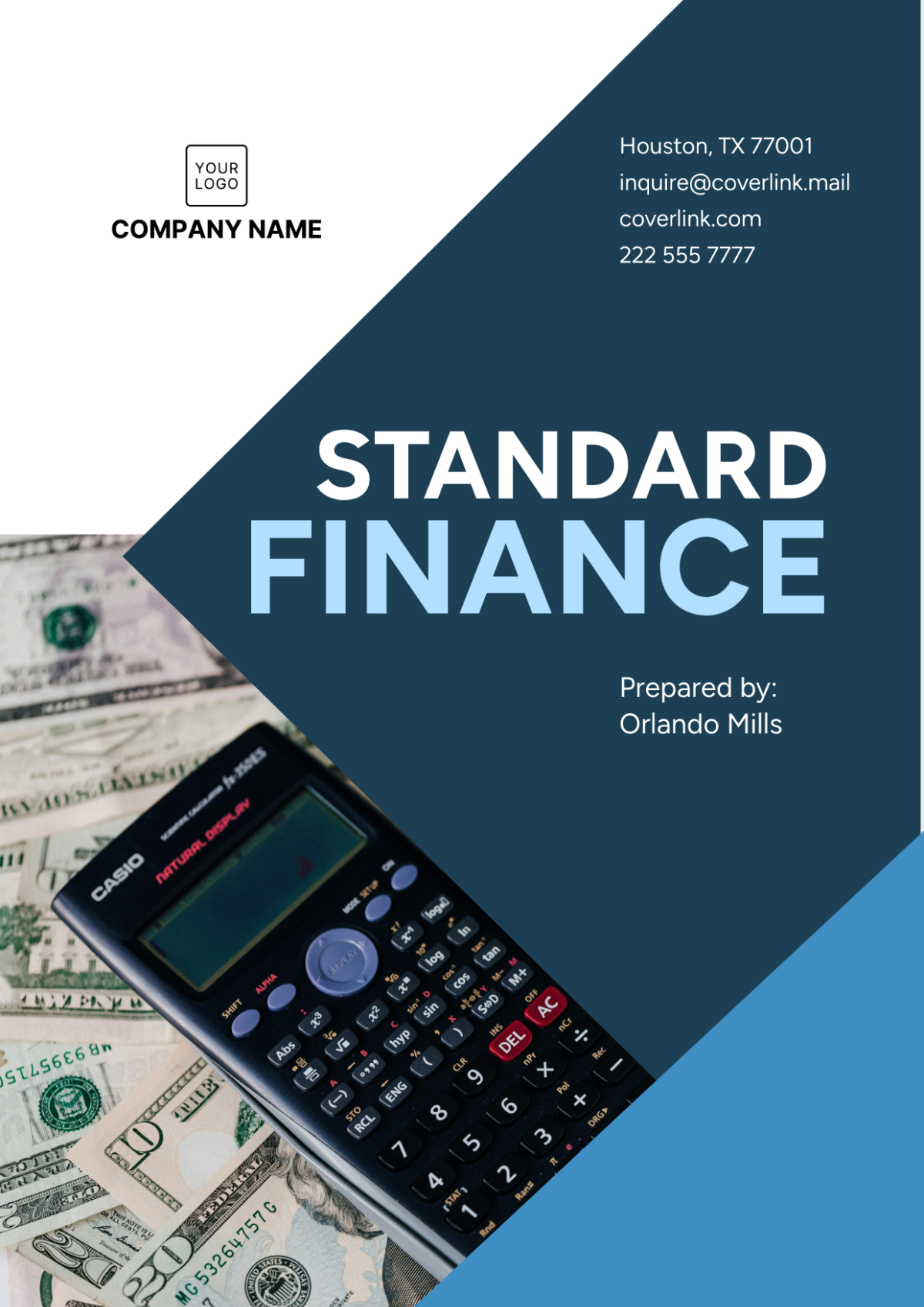 Standard Finance Cover Page Template - Edit Online & Download