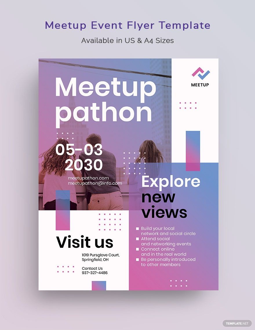 Free Meetup Event Flyer Template in Word, Illustrator, PSD, Apple Pages, Publisher, InDesign
