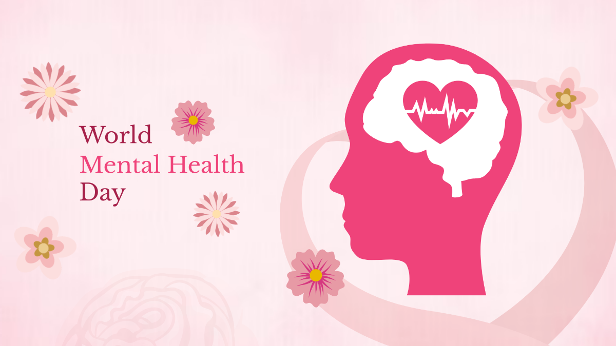 Pink World Mental Health Day Background Template - Edit Online & Download