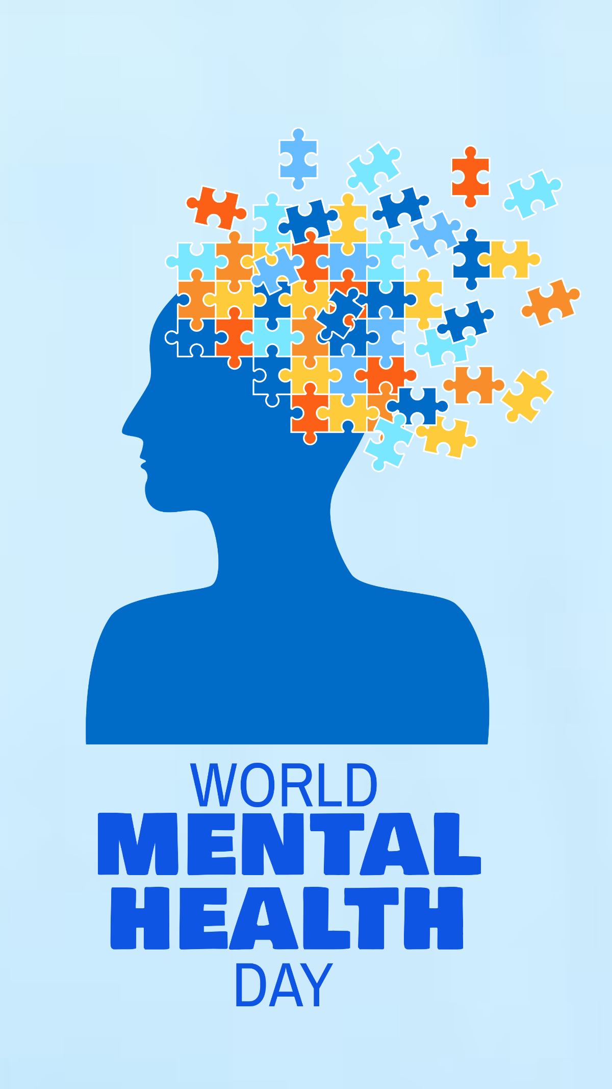 Blue World Mental Health Day Wallpaper Template - Edit Online & Download