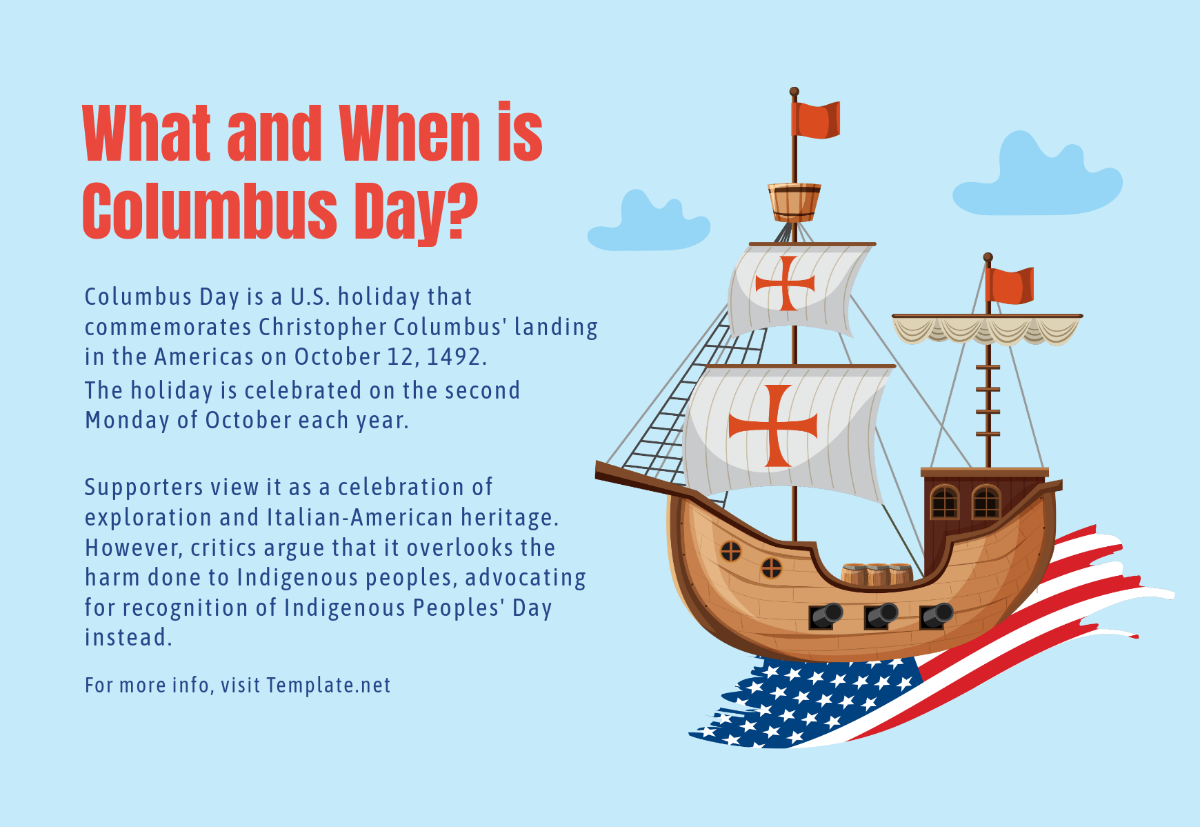 What and When is Columbus Day?  Template - Edit Online & Download