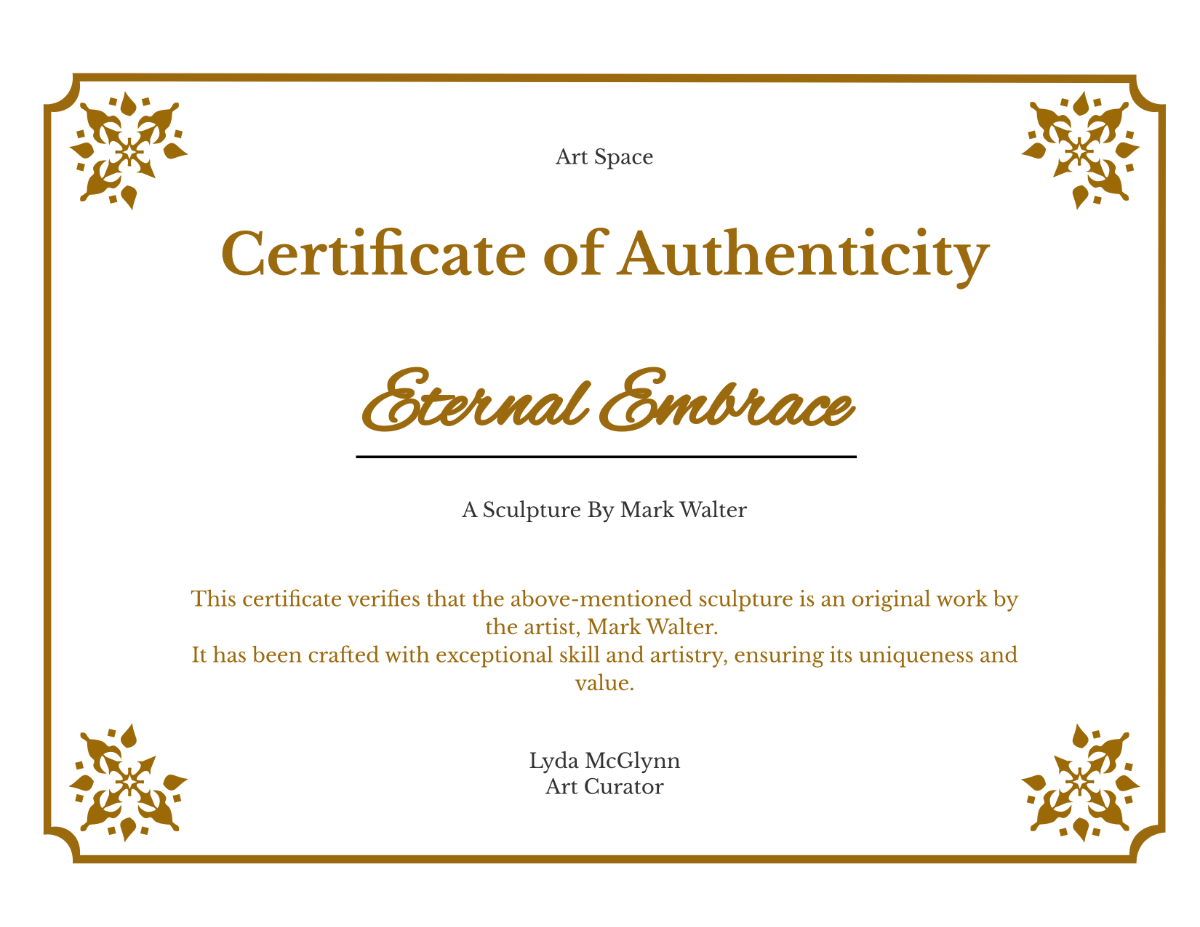 Customizable Authenticity Certificate Template - Edit Online & Download