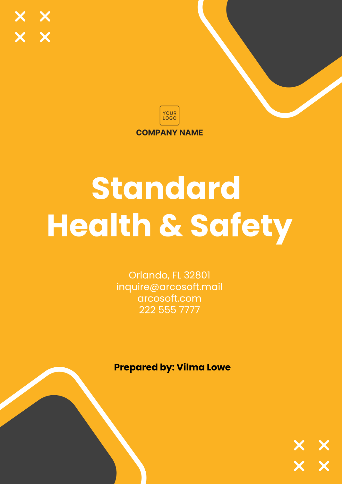 Standard Health & Safety Cover Page