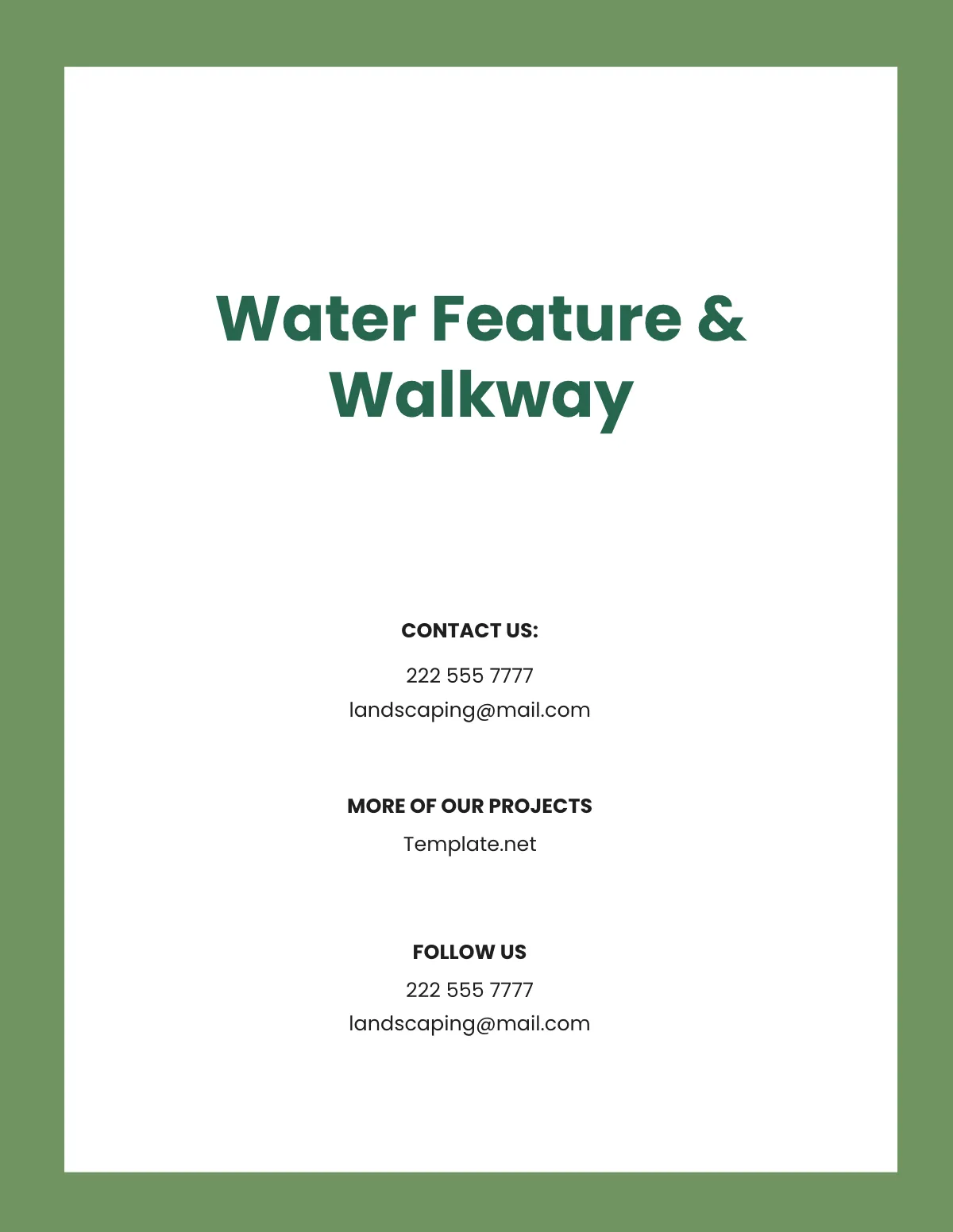 Free Landscaping Portfolio Template to Edit Online