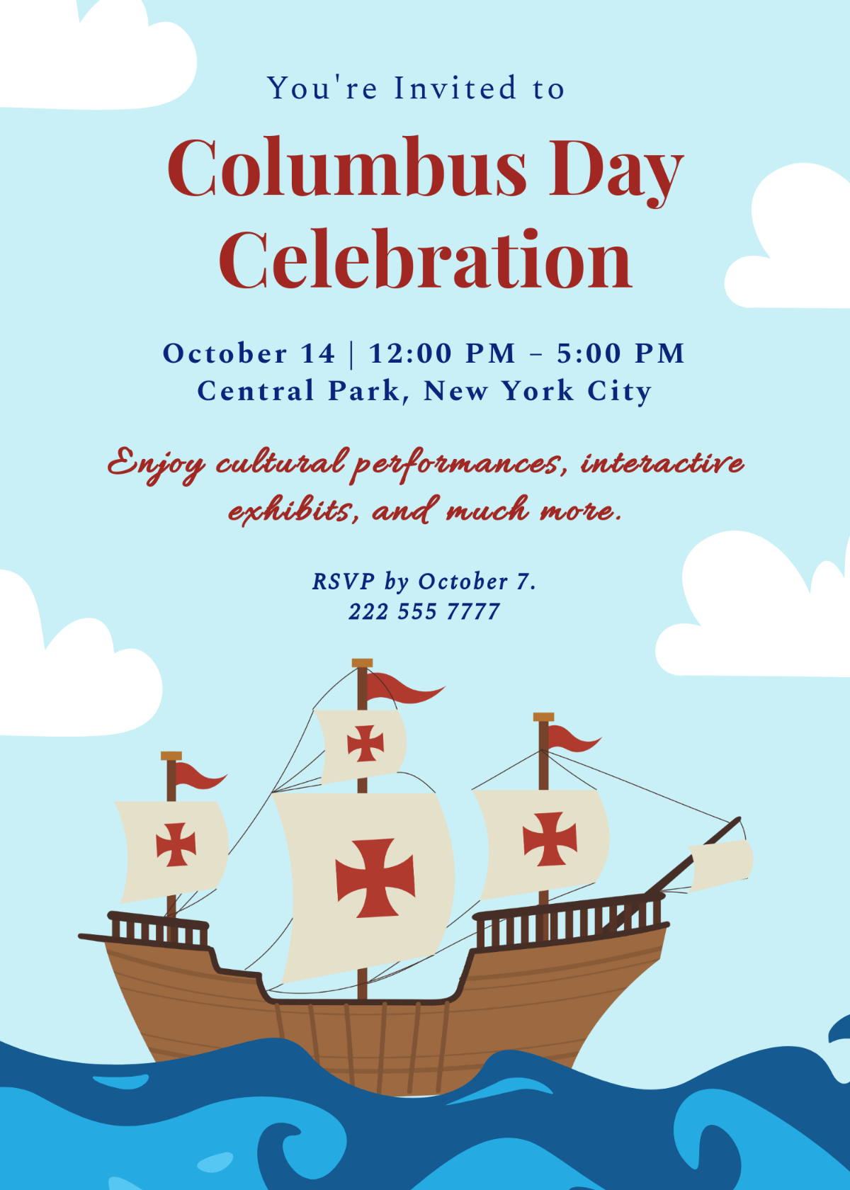 Free Columbus Day Templates To Edit Online Free Columbus Day Templates To Edit Online