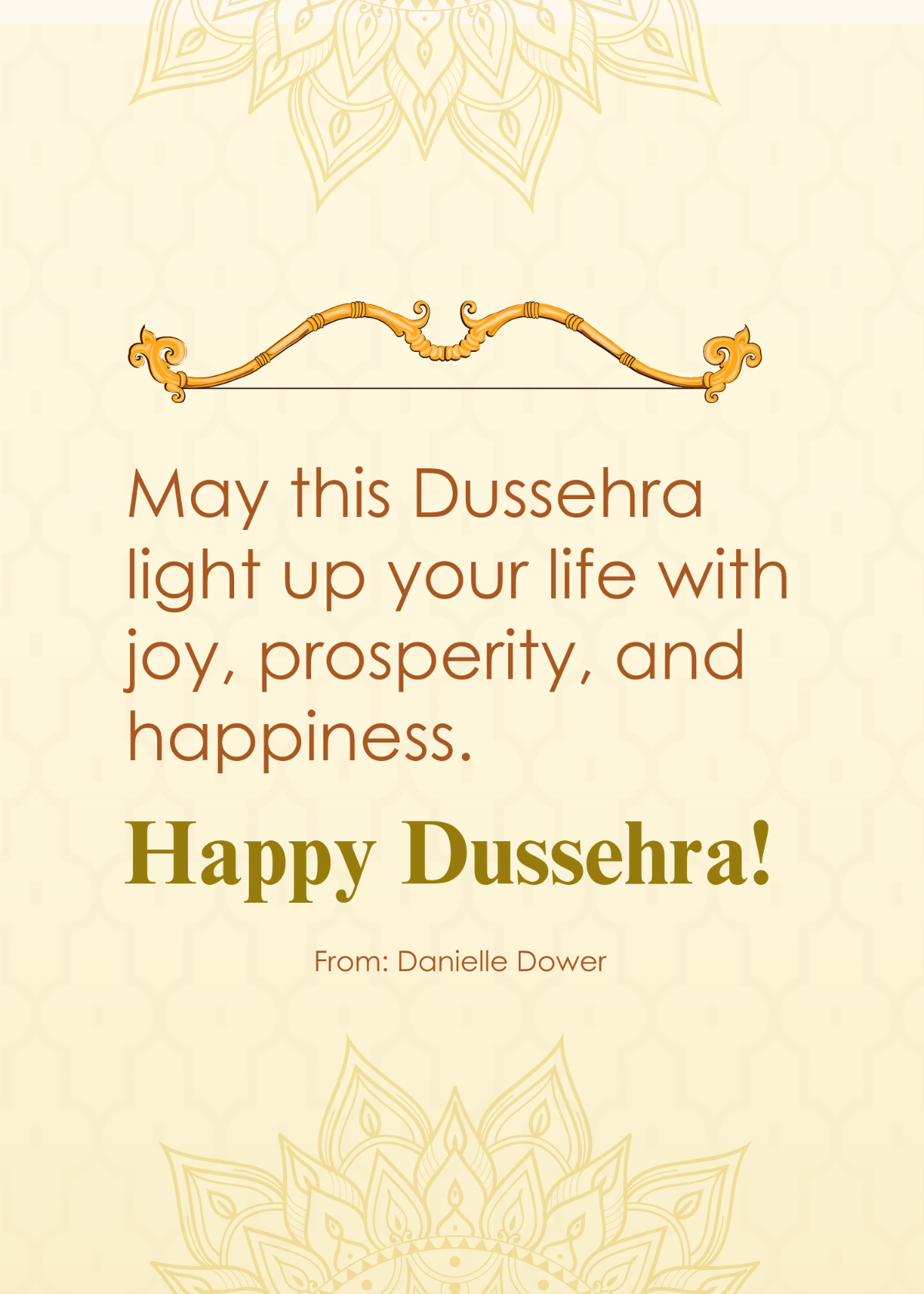 Free Happy Dussehra Message Template