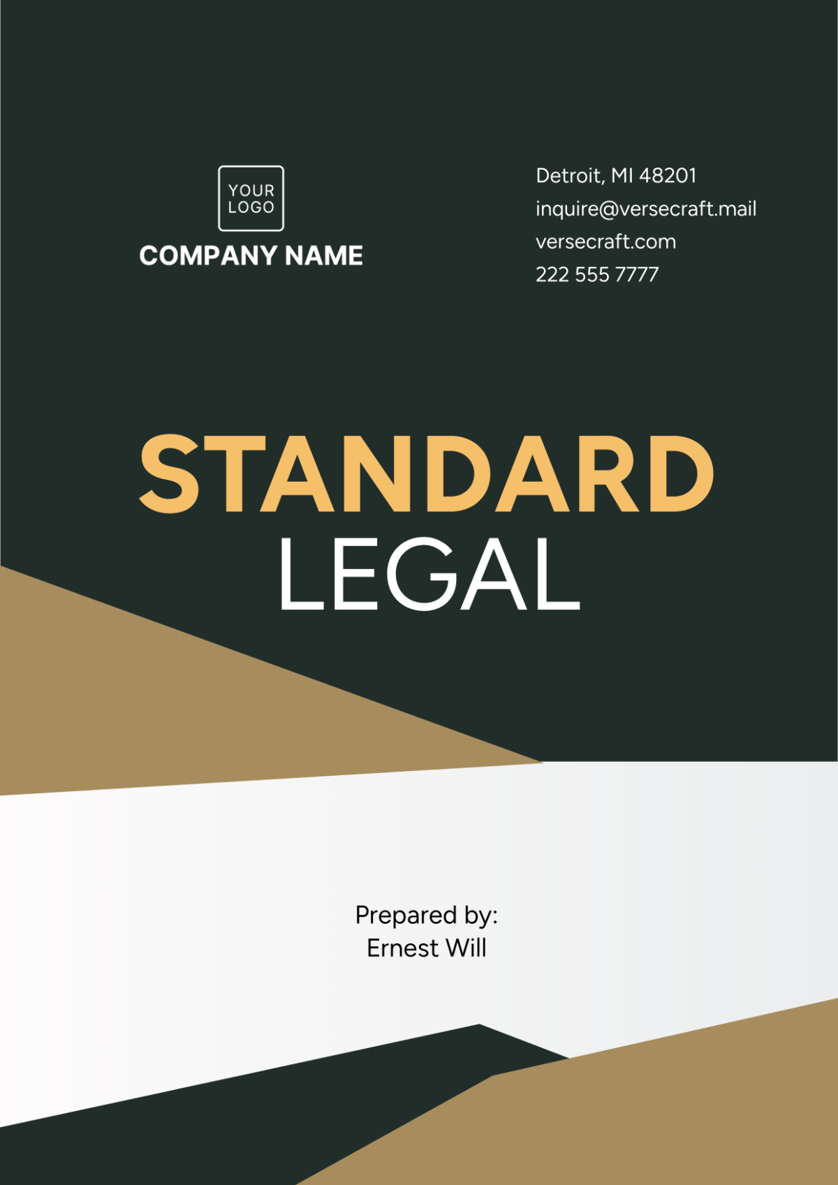 Standard Legal Cover Page