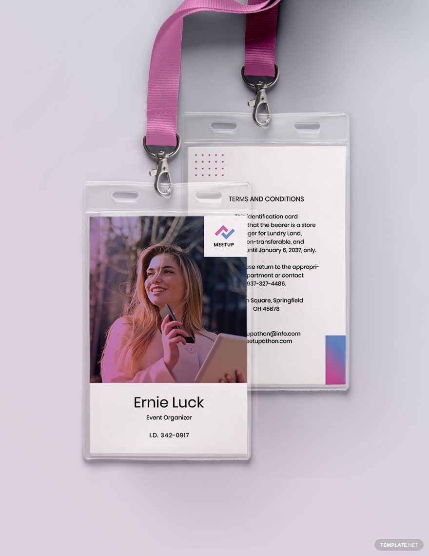 Meetup Event ID Card Template