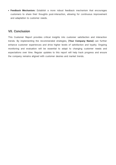 Free Customer Report Template to Edit Online