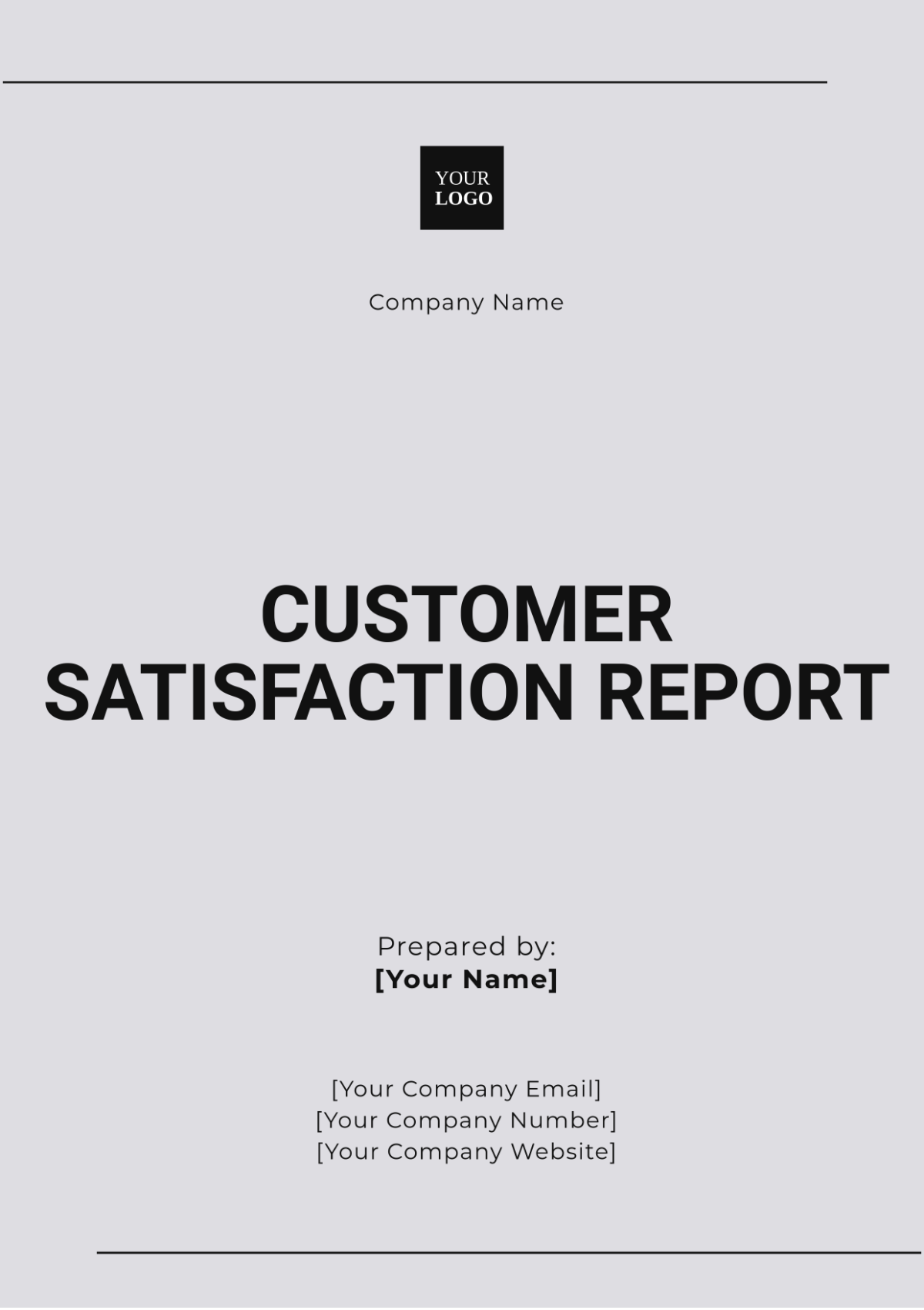 Customer Satisfaction Report Template - Edit Online & Download