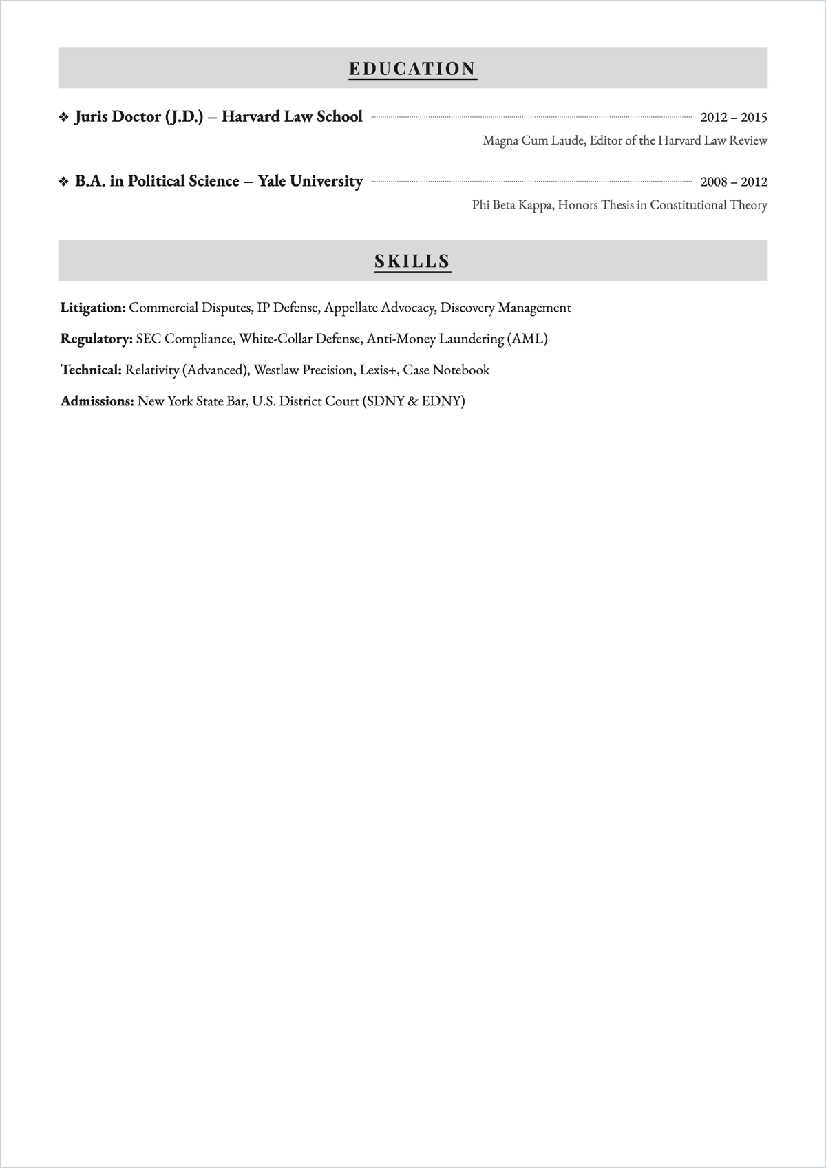 Free Sample Law Graduate ATS CV Template, AI CV Builder