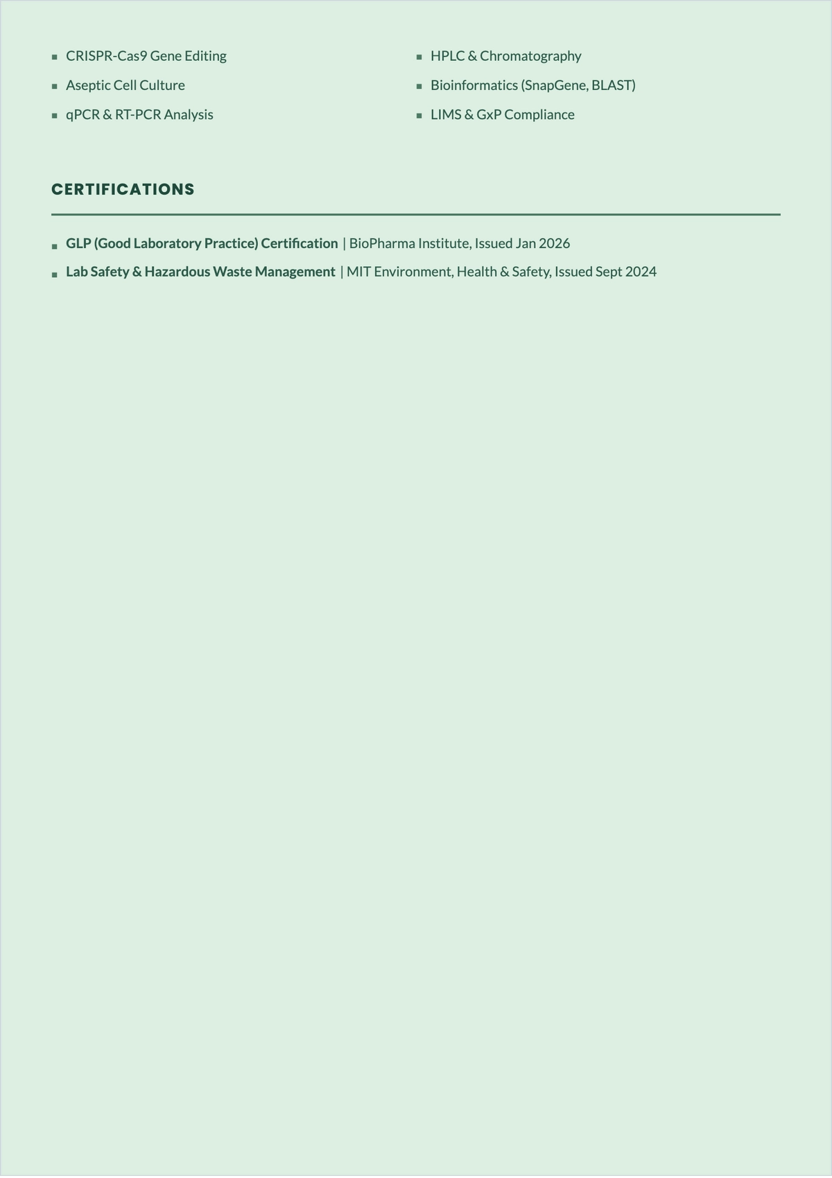 Free Science Graduate ATS CV Template, AI CV Builder