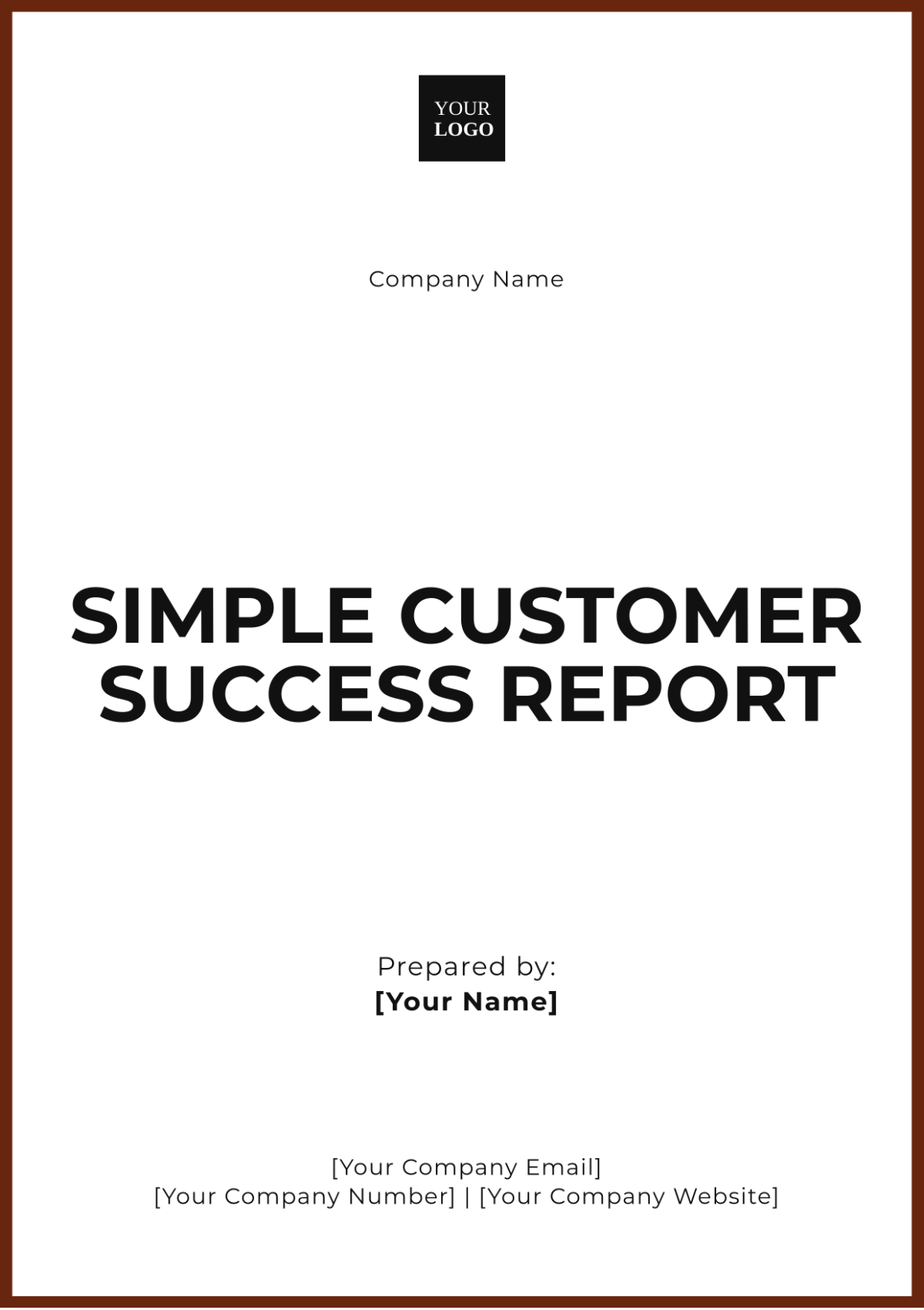 Simple Customer Success Report Template - Edit Online & Download