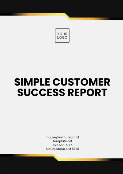 Free Simple Customer Success Report Template to Edit Online