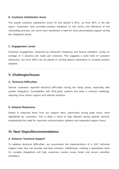 Free Customer Onboarding Report Template to Edit Online