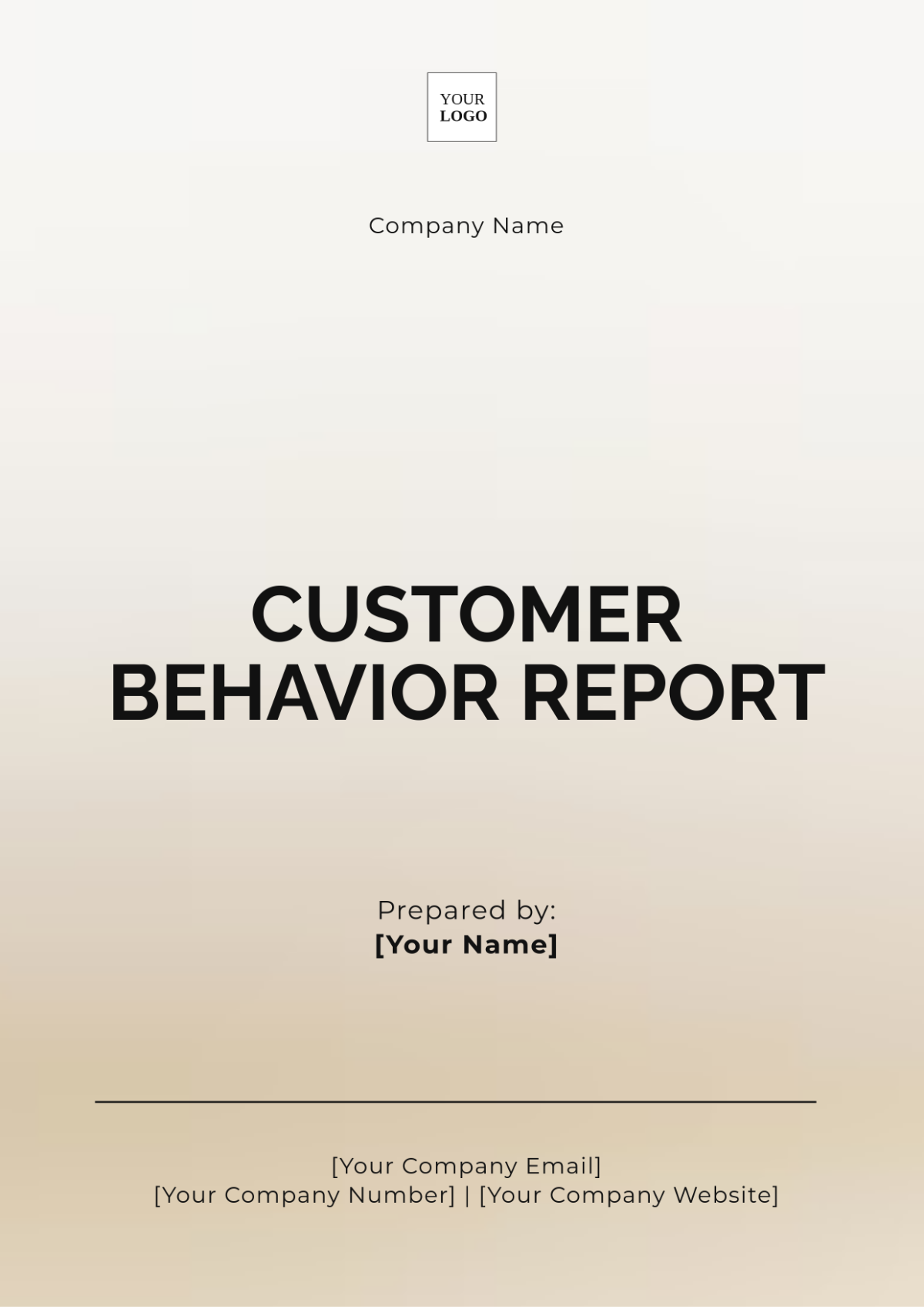 Customer Behavior Report Template - Edit Online & Download