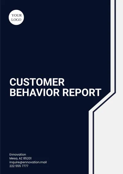 Free Customer Behavior Report Template to Edit Online