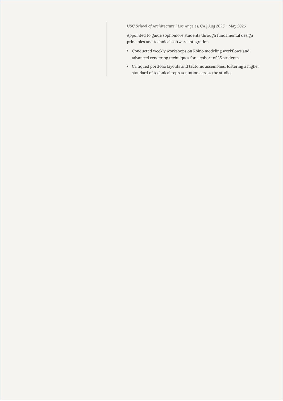 Free Architecture Graduate ATS CV Template, AI CV Builder