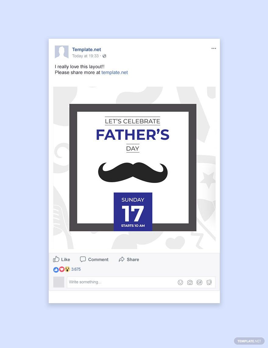 Free Father's Day Facebook Post Template