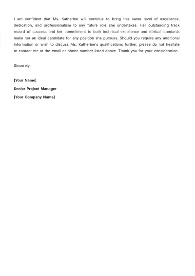 Free Professional Character Reference Letter Template to Edit Online