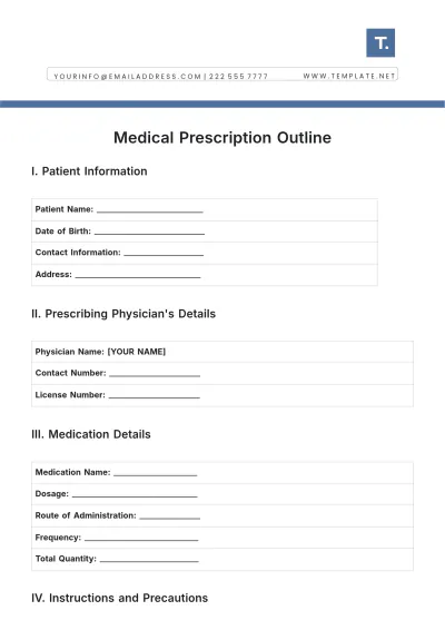 Free Medical Prescription Outline Template to Edit Online