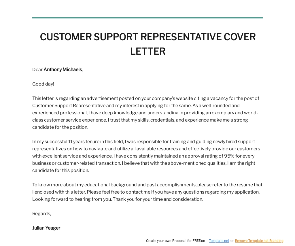 Customer Support Representative Cover Letter Template.jpe