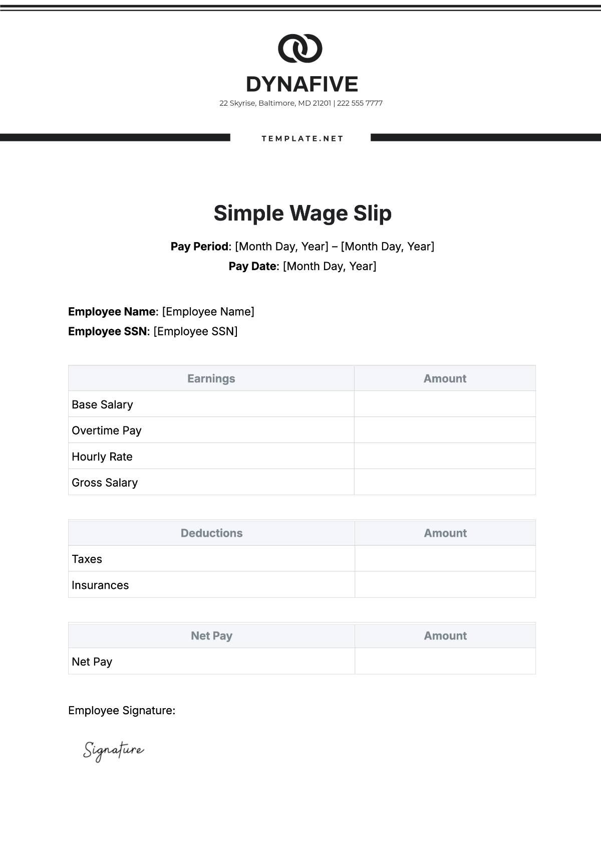 Free Payslip Templates To Edit Online Free Payslip Templates To Edit Online