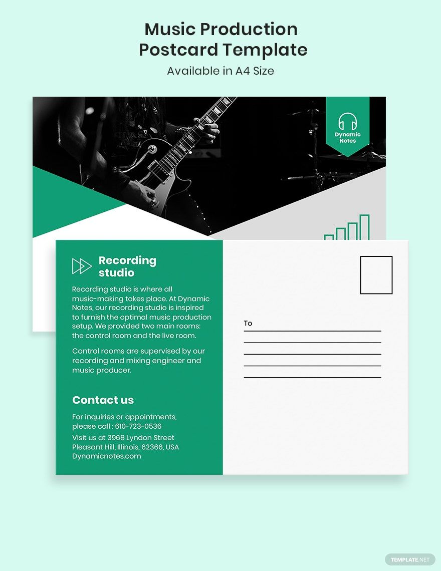 Music Production Postcard Template