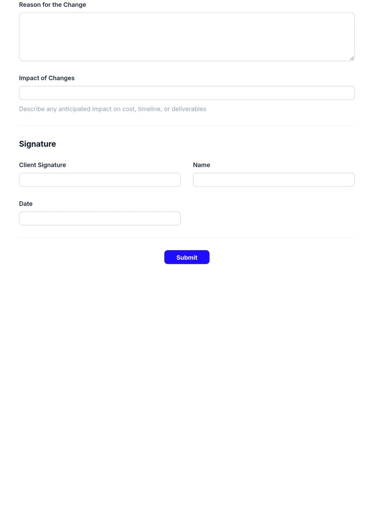 Free Contract Change Request Form Template & AI Maker