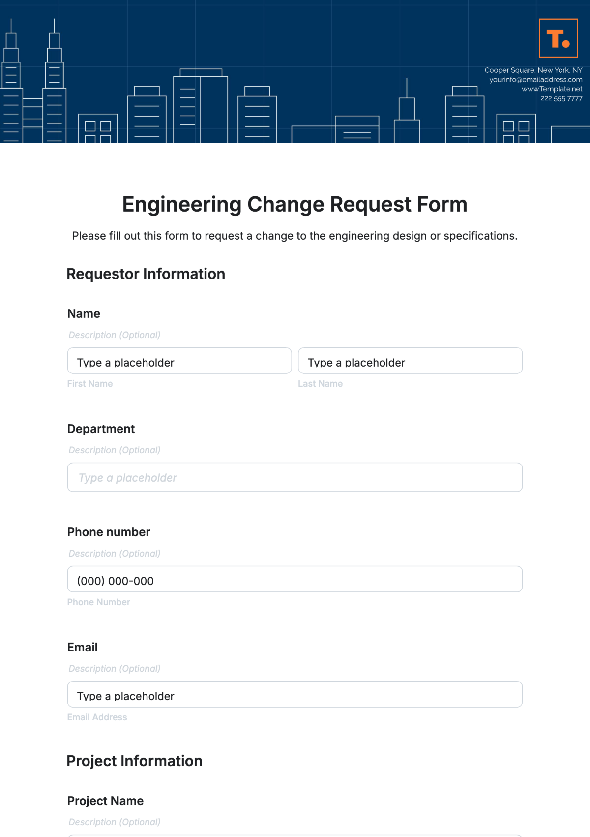 Engineering Change Request Form Template - Edit Online & Download