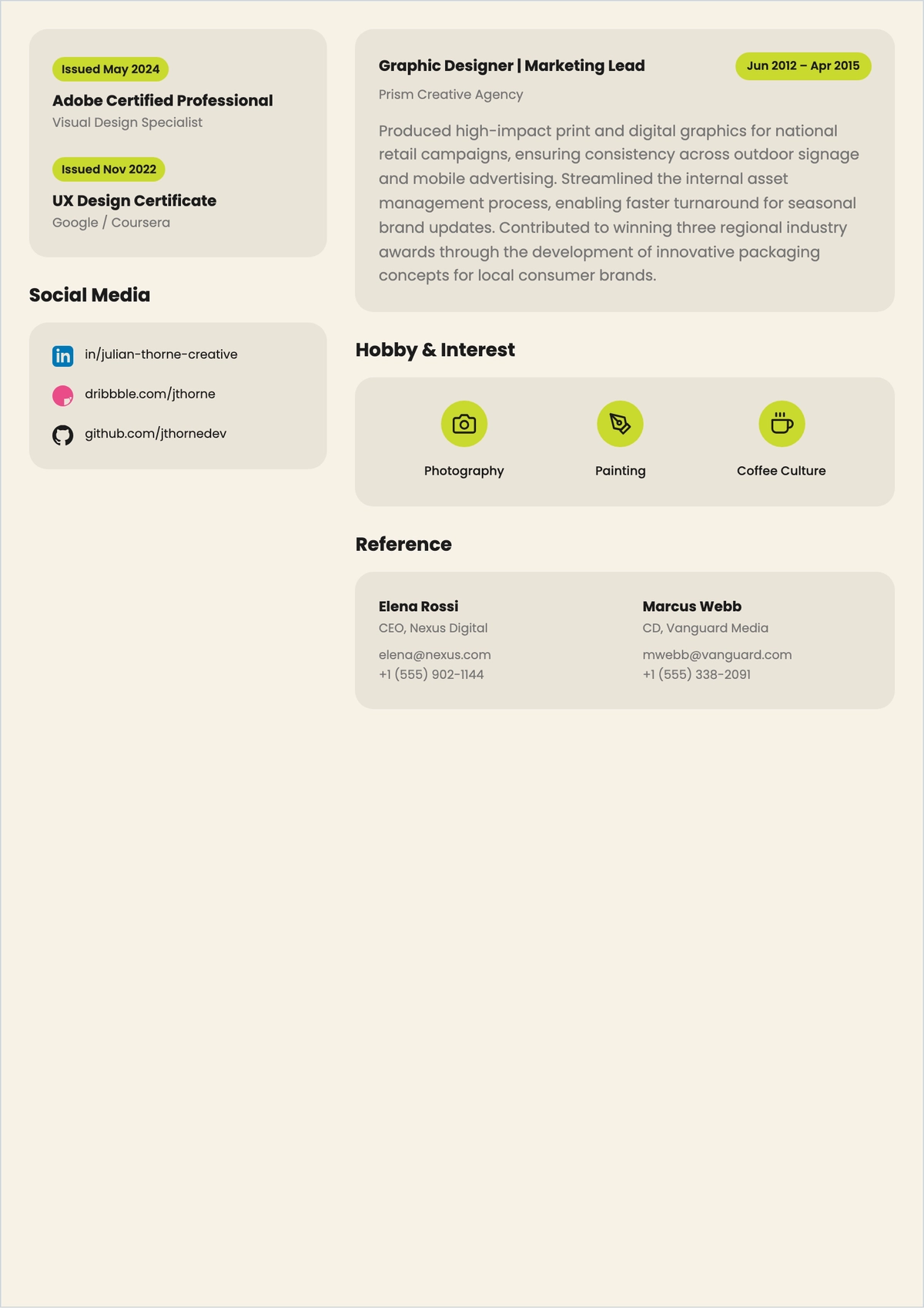 Free Resume Design ATS Resume Template, AI Resume Builder