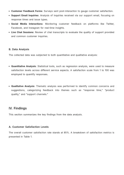 Free Customer Response Report Template to Edit Online