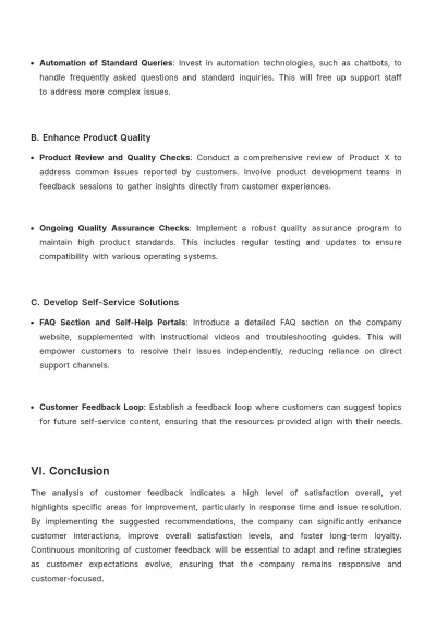 Free Customer Response Report Template to Edit Online