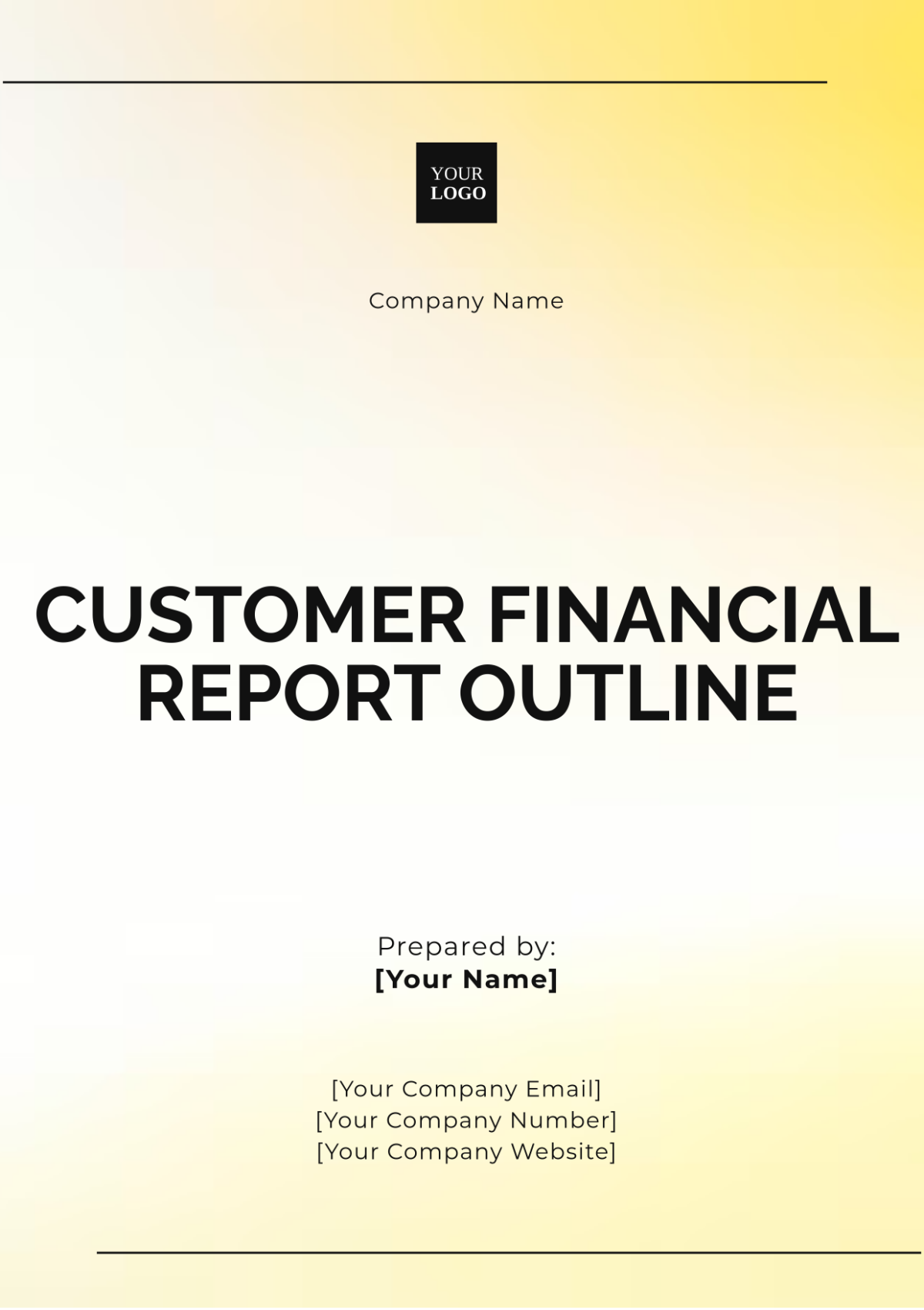 Customer Financial Report Outline Template - Edit Online & Download