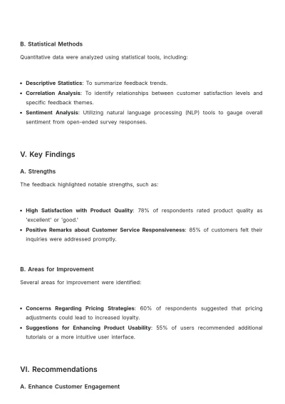 Free Customer Feedback Analysis Report Template to Edit Online