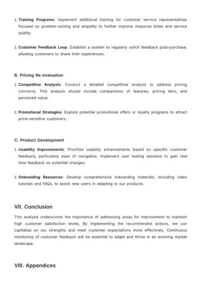 Free Customer Feedback Analysis Report Template to Edit Online