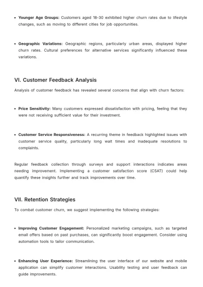 Free Customer Churn Analysis Report Template to Edit Online
