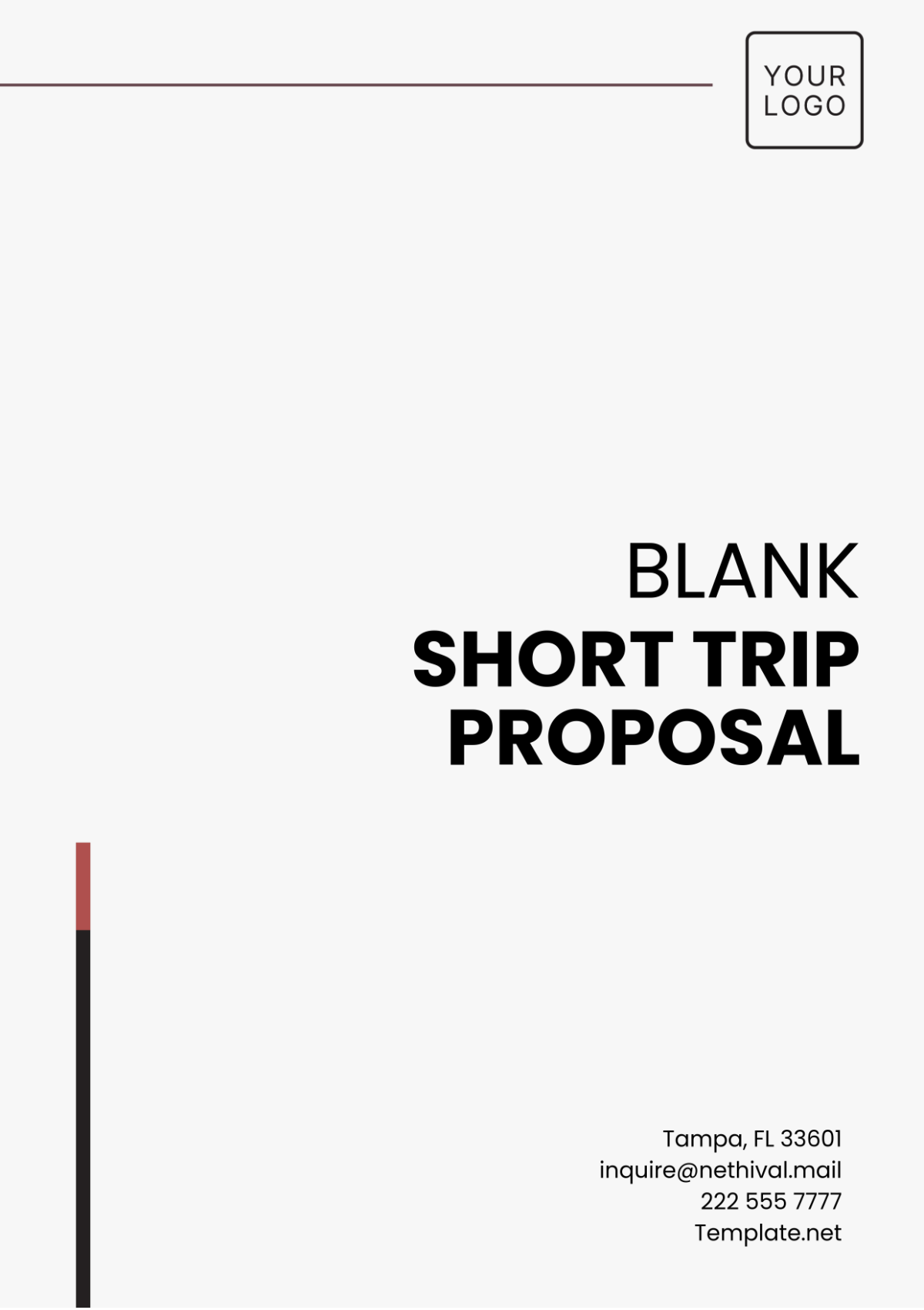 Blank Short Trip Proposal Template - Edit Online & Download