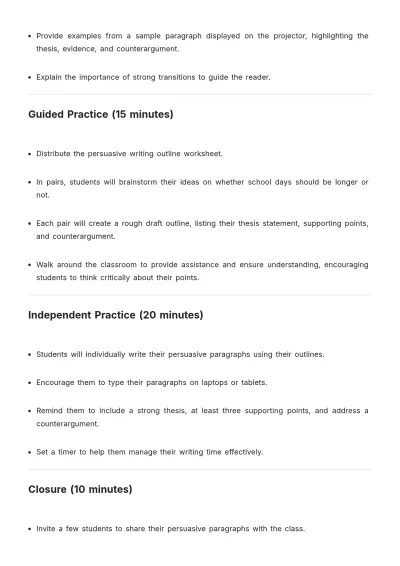 Free Printable Writing Lesson Plan Template to Edit Online