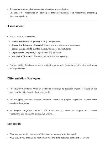 Free Printable Writing Lesson Plan Template to Edit Online