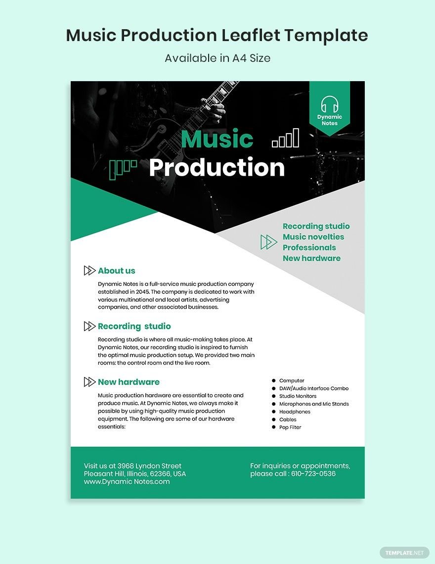 Music Production Leaflet Template