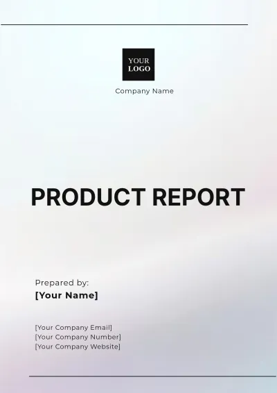 Free Product Report Template to Edit Online