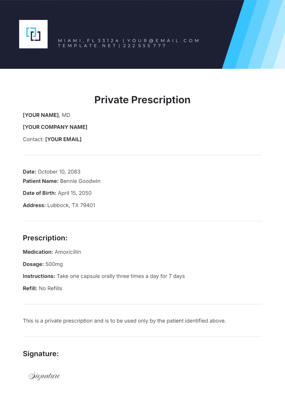 Private Prescription Template - Edit Online & Download