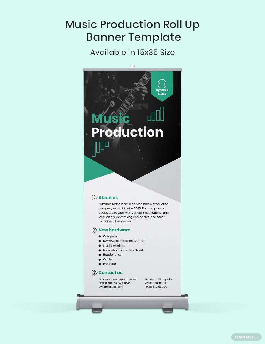 Music Production Roll Up Banner Template