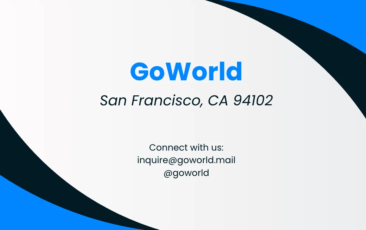 Free Professional Visiting Card Template to Edit Online